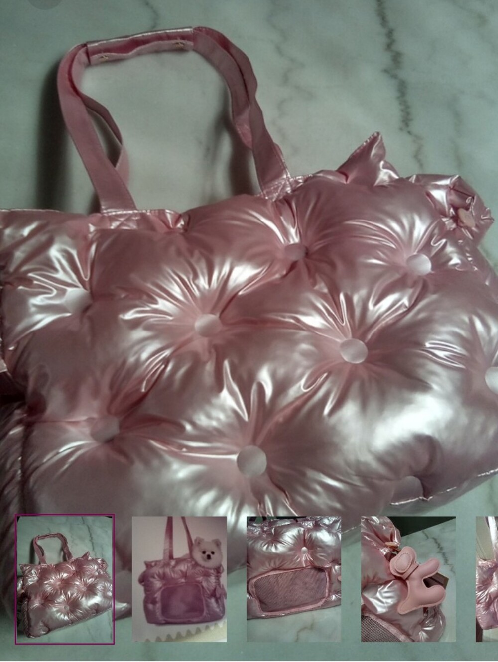 Pink Quilted Luxury Pet Carrier!